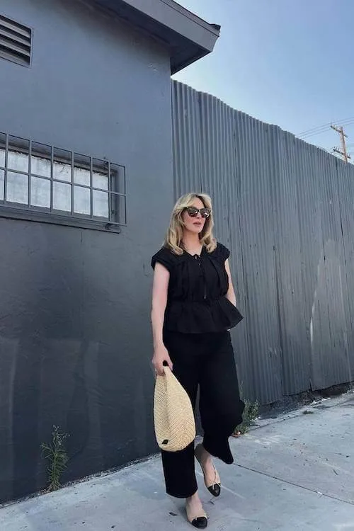 black linen pants outfit