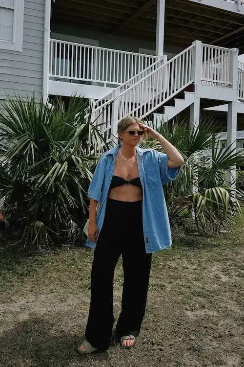black linen pants outfit