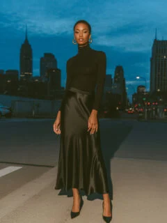 black maxi skirt outfit ideas