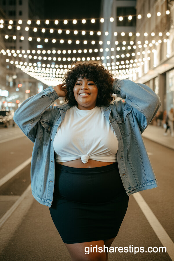 Denim Jacket and Fairy Lights for a Night Out