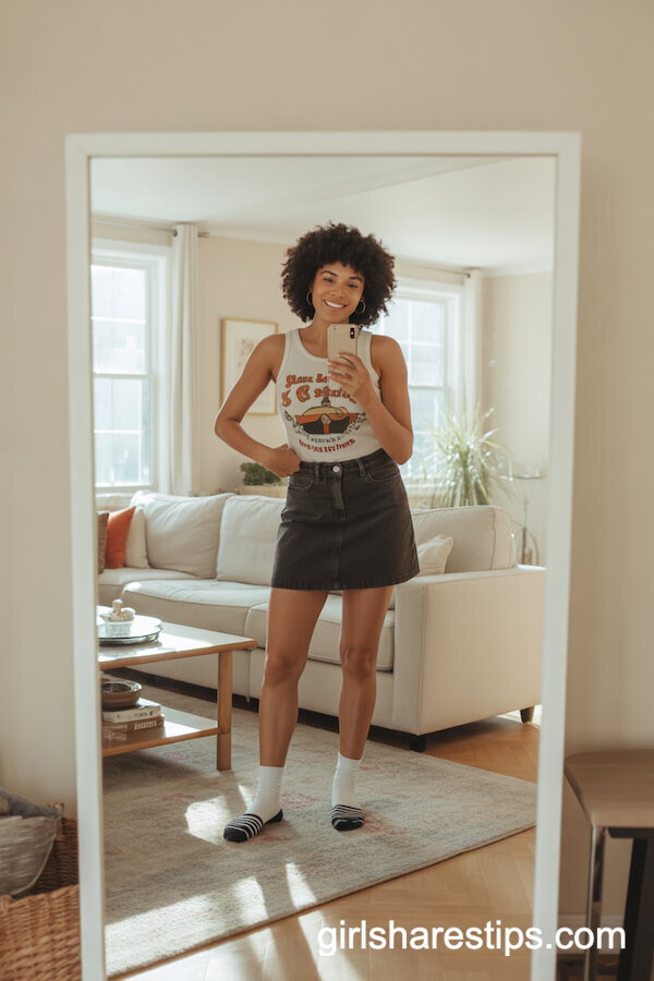 Relaxed Retro Vibes in a Graphic Tank Top