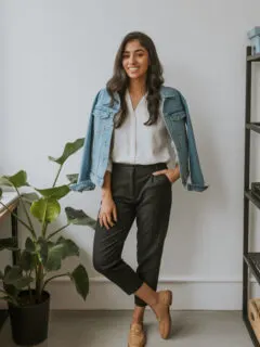 black pants outfit ideas for work for women