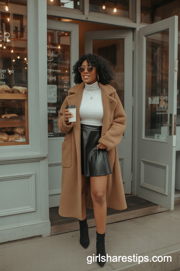 A-Line Skirt with Teddy Coat