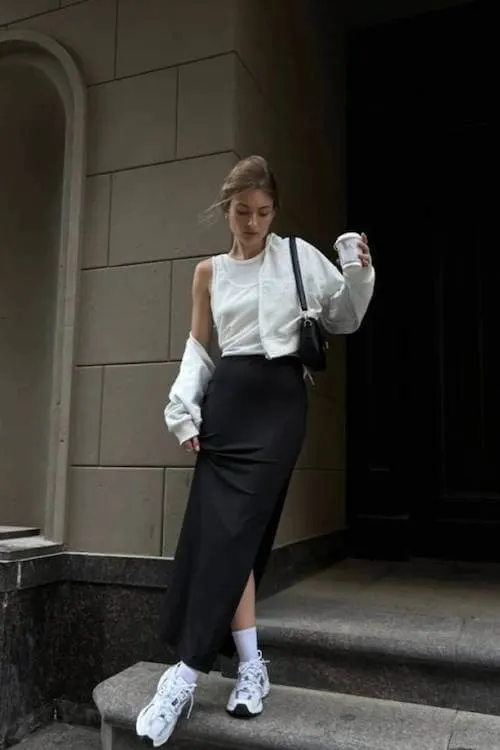 black skirt outfit ideas for women