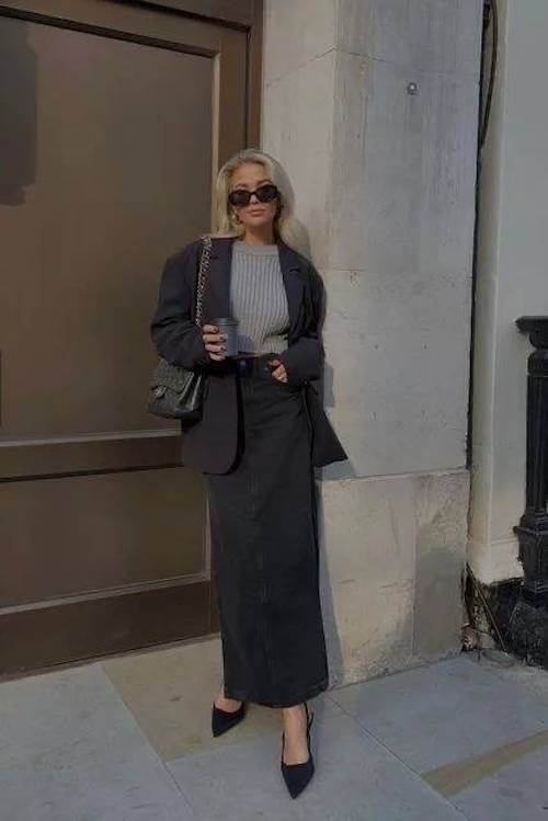 black skirt outfit ideas for women