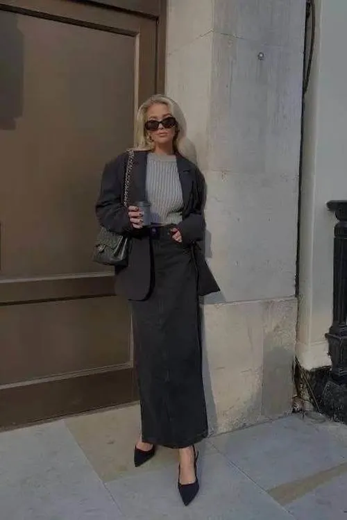 black skirt outfit ideas for women