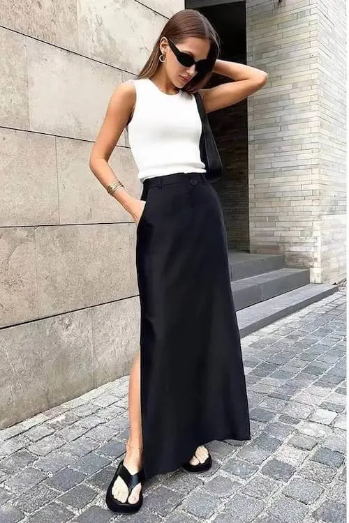 black skirt outfit ideas for women