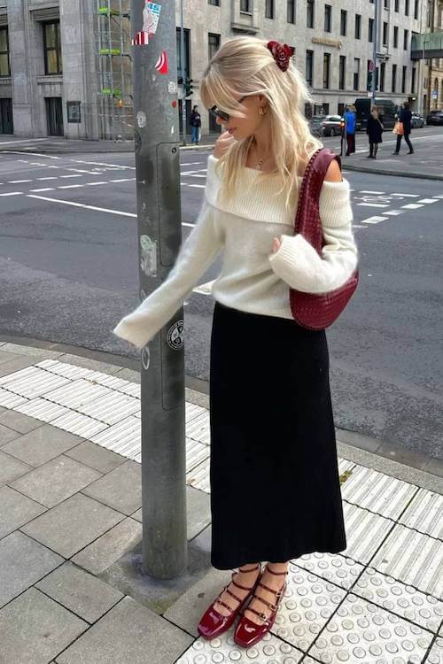 black skirt outfit ideas for women