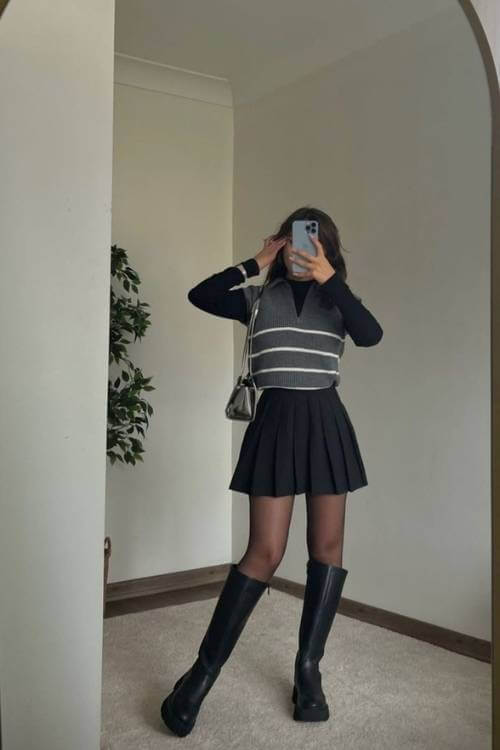 black skirt outfit ideas for women