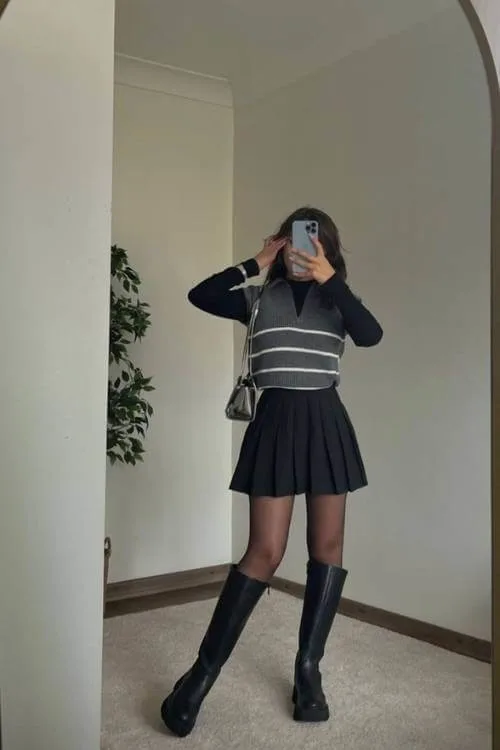 black skirt outfit ideas for women