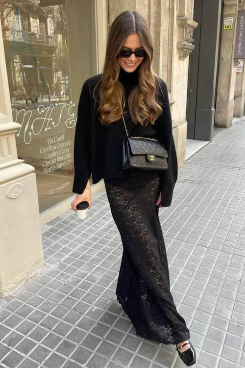 black skirt outfit ideas for women