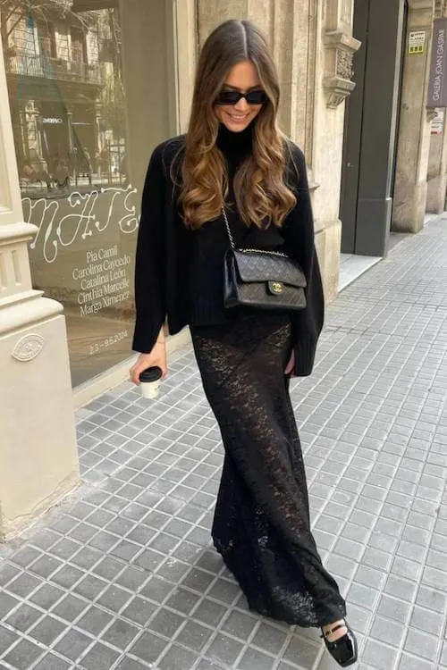 black skirt outfit ideas for women