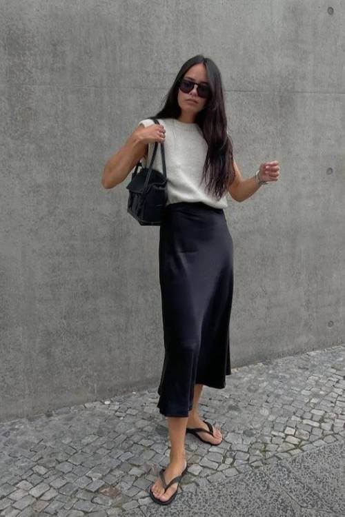 black skirt outfit ideas for women