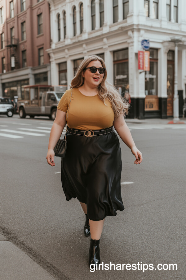 Cheerful Downtown Style in Mustard Yellow Tee