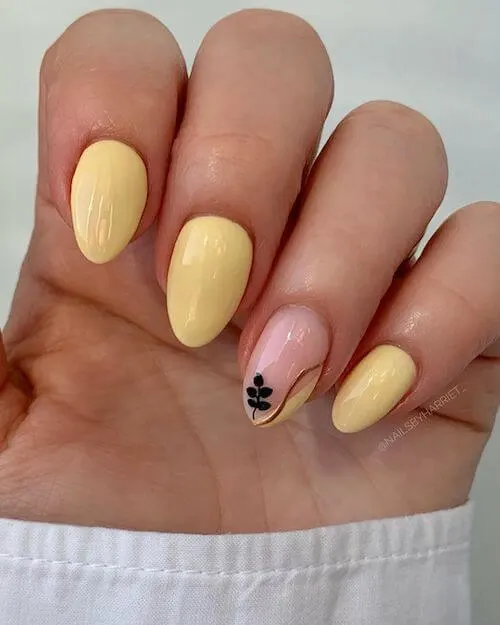 Yellow And Black Nail Ideas