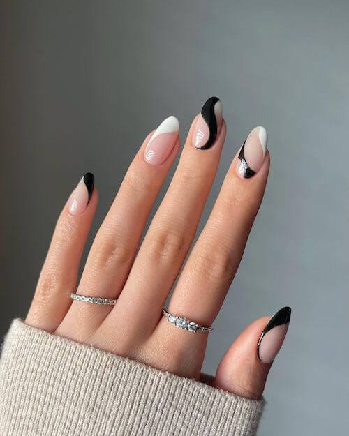 Black And White Nail Designs for Spring