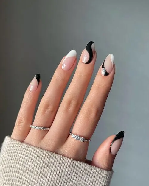 Black And White Nail Designs for Spring