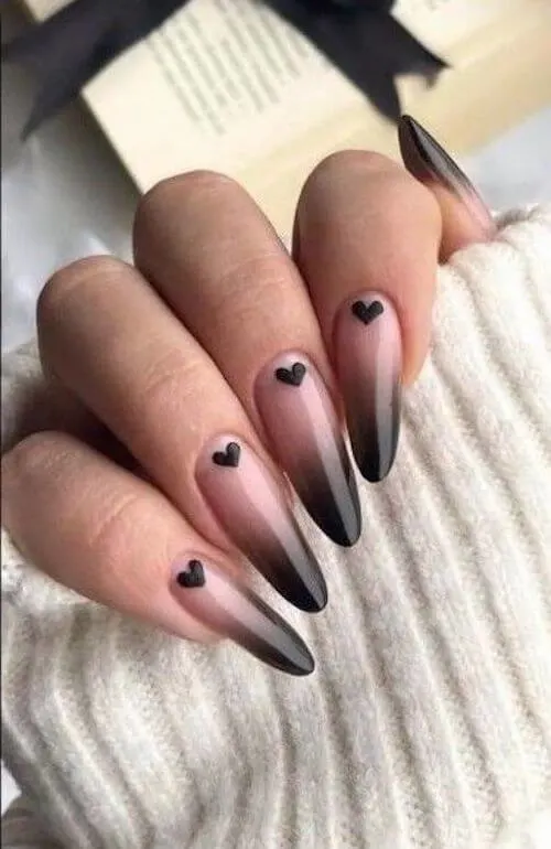 Black Ombre Nails for Spring