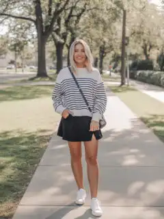 black tennis skirt outfit ideas