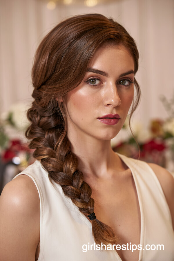 Voluminous Side Fishtail Braid