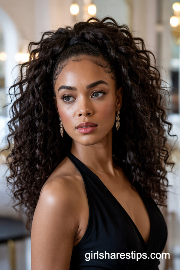 Voluminous Curly Ponytail