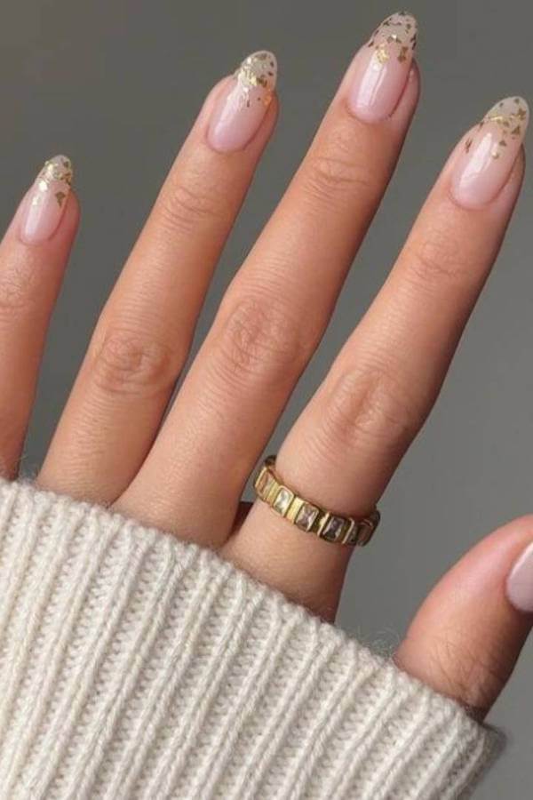 Gold Foil French Tips
