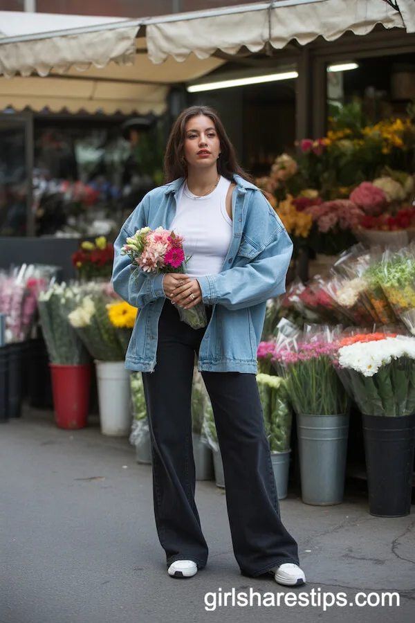 Denim Jacket and White Tank
