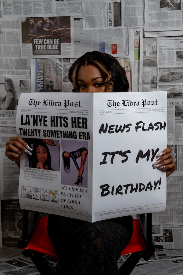 Newspaper Theme Birthday Photoshoot