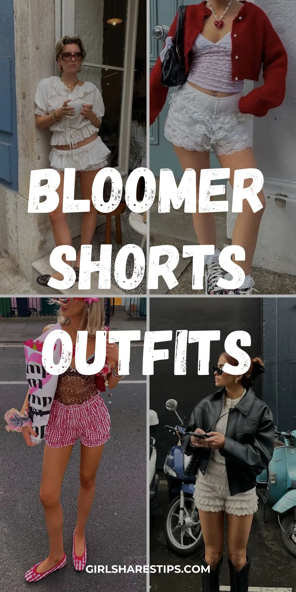 bloomer shorts outfit ideas collage