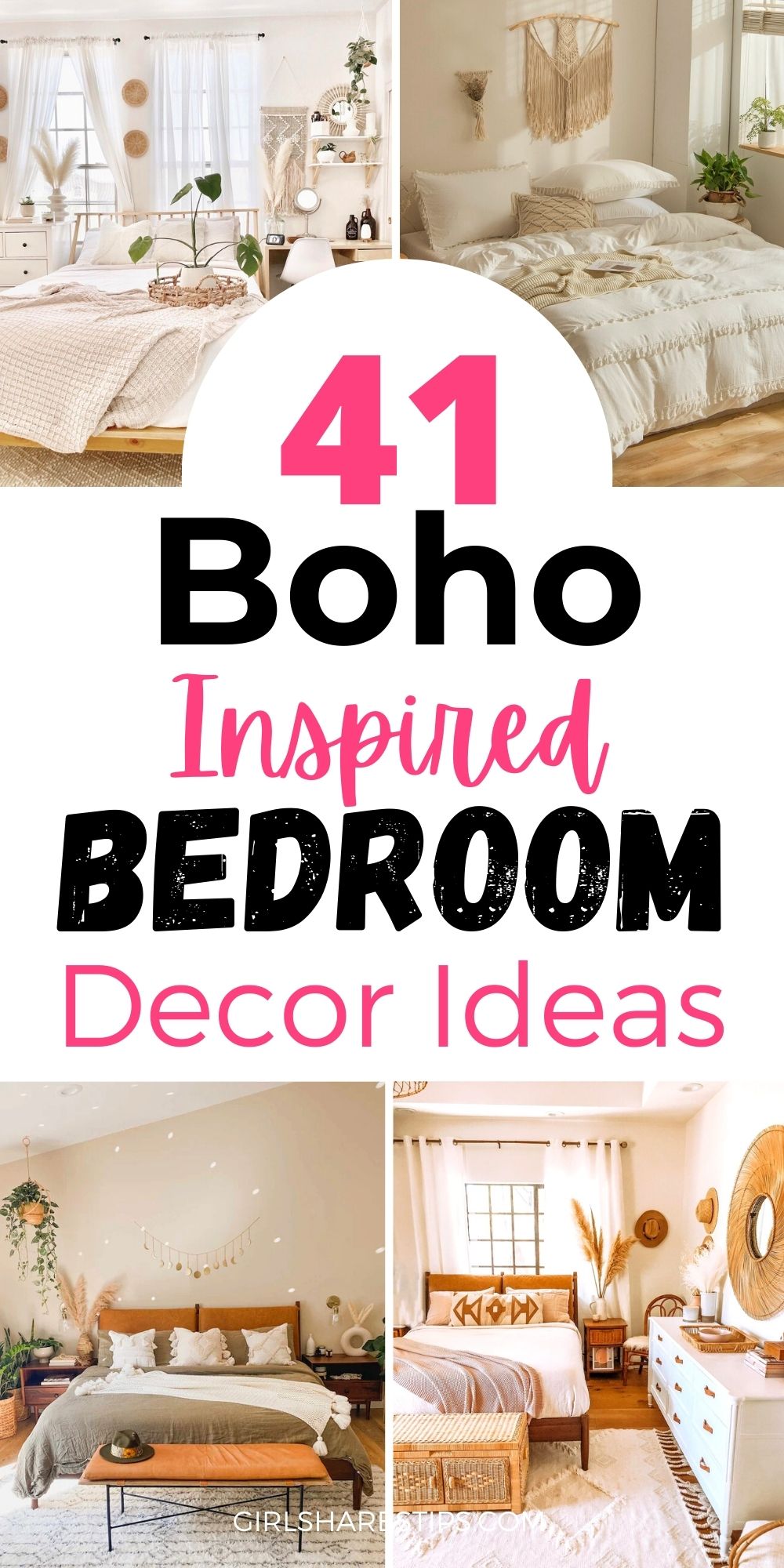boho bedroom ideas collage