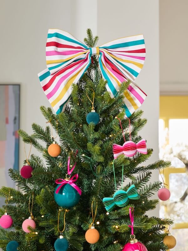 Striped Bow Christmas Tree