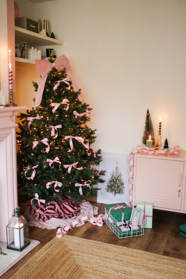 Pastel Pink Bow Christmas Tree