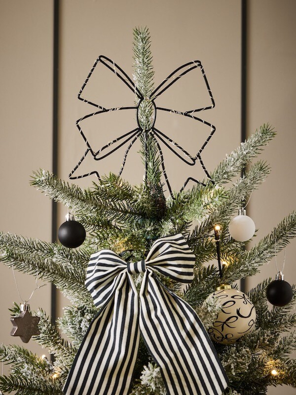 Black and White Stripe Bow Christmas Tree