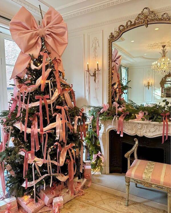 Pink Ribbon Inspired Bow Christmas Tree