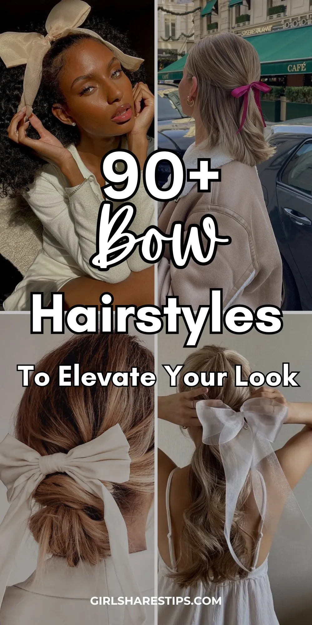 bow hairstyles collage