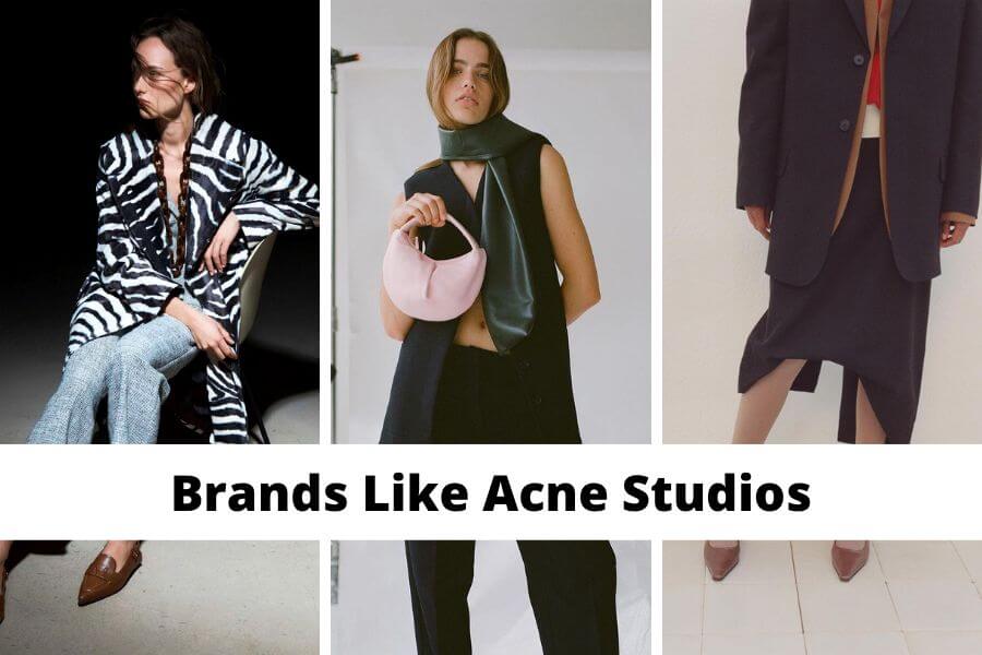 collage of brands like Acne studios