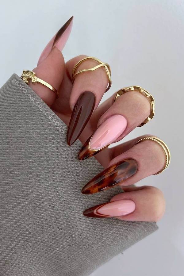 Glossy Mix Brown and Tortoiseshell Tips