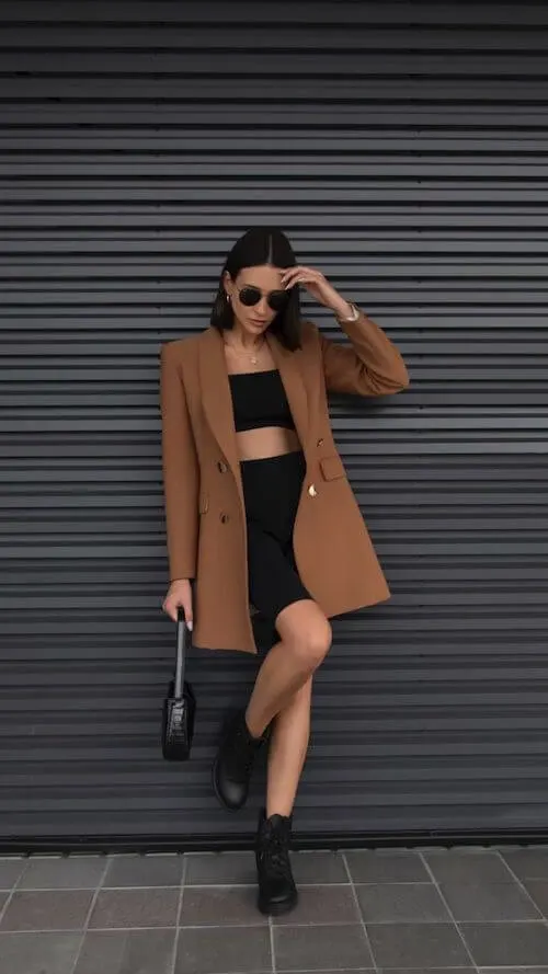 brown blazer outfits