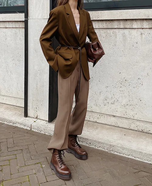 brown blazer outfits