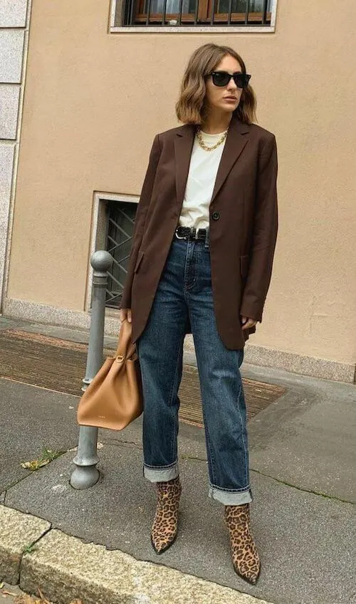 brown blazer outfits