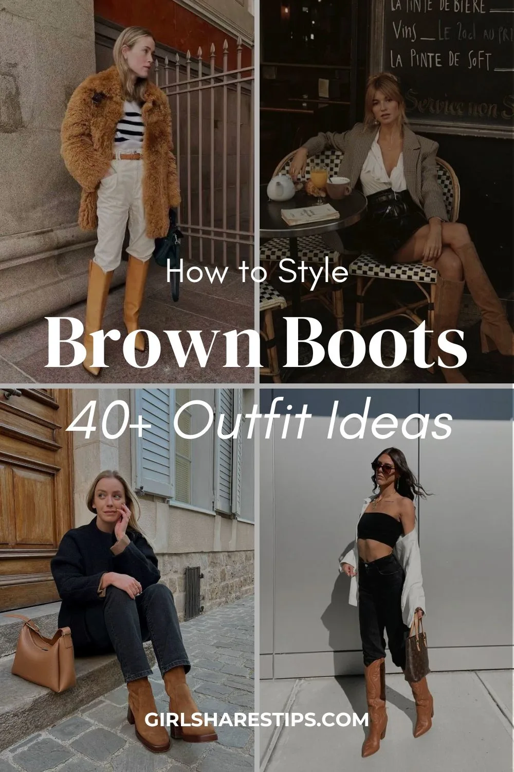 brown boots outfit ideas collage