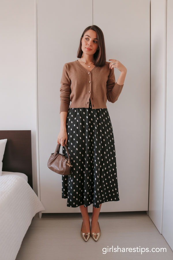 brown cardigan outfits for work