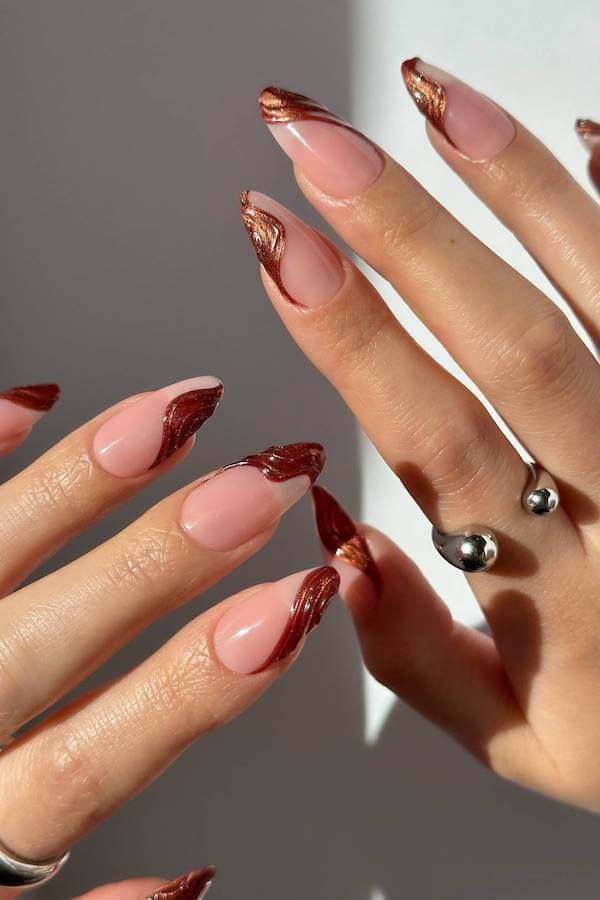 Brown Chrome Swirl Tips