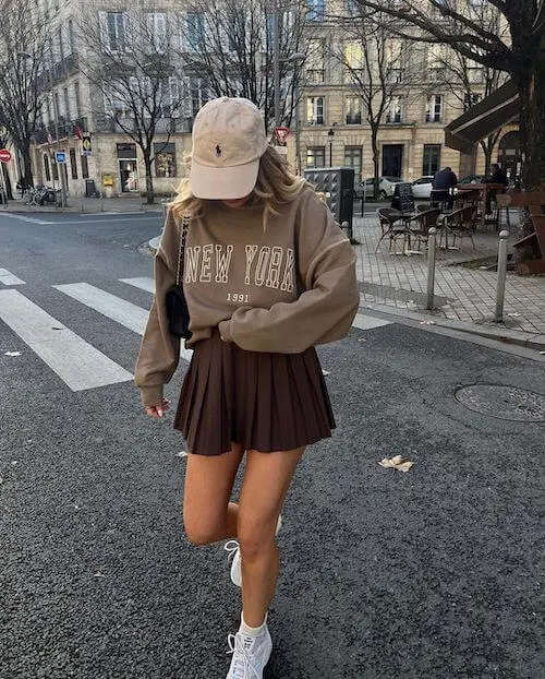 brown skirt outfits