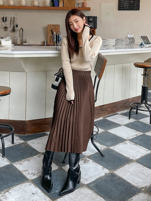 brown skirt outfits
