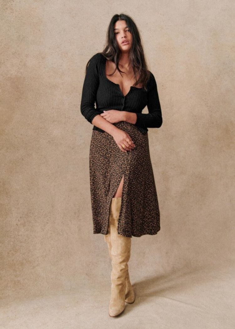 brown skirt outfits ideas