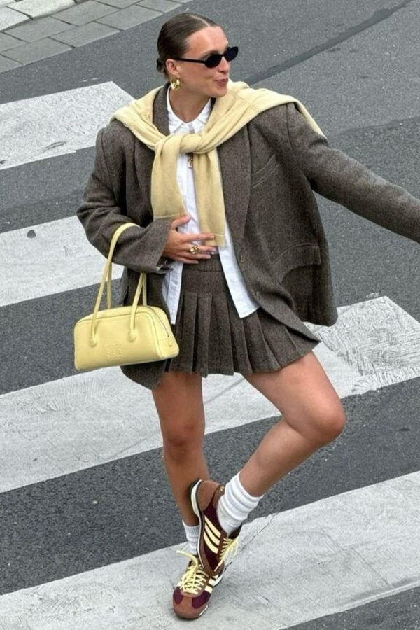 brown sneakers outfit