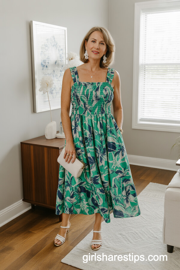 Green And Blue Floral Sundress