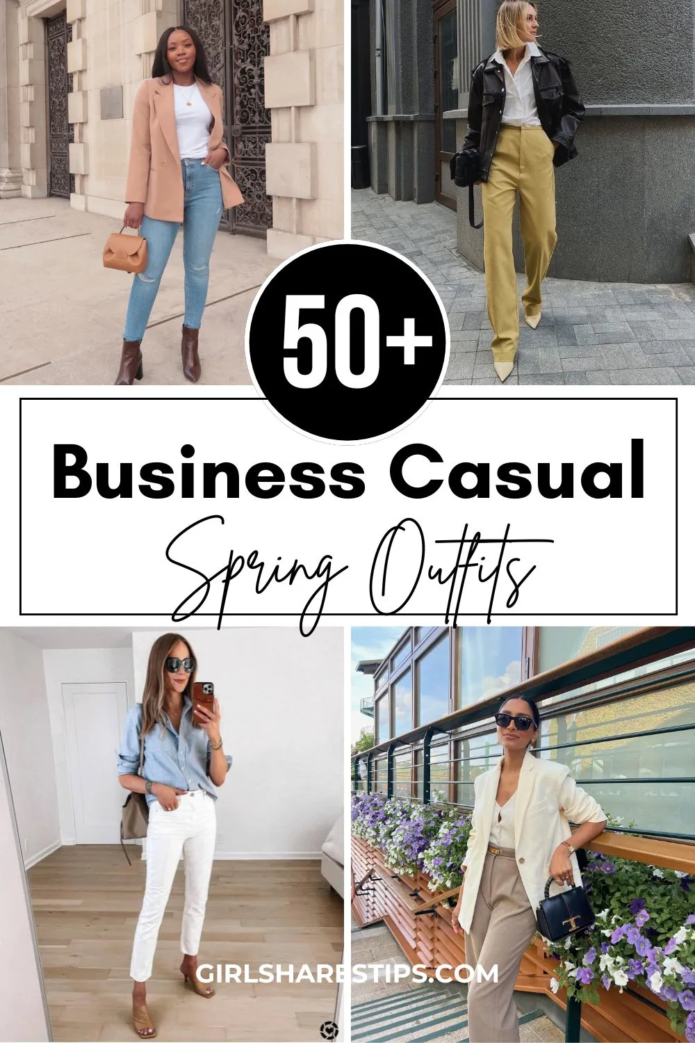 business casual spring work outfits collage