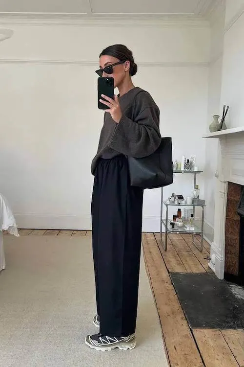 business casual work outfit ideas with sneakers women